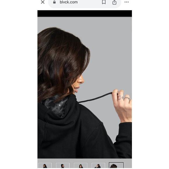 BLVCK Black Bold Cropped Hoodie / Size-Small - Picture 16 of 16